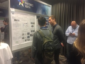 Showcasing WaterSpy Project poster at Photonics North Conference 2018.